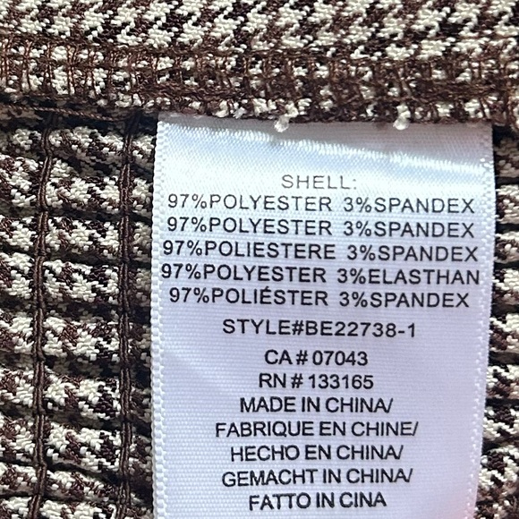 Anthropologie Eri + Ali Twist Crop Top One Shoulder Houndstooth - Picture 5 of 5